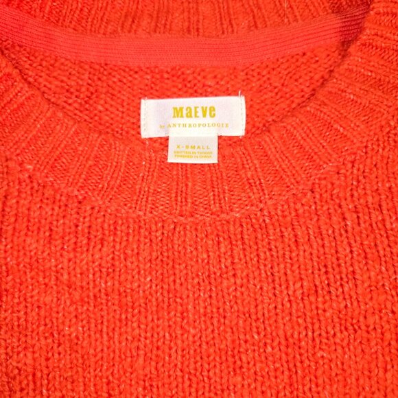 Maeve Anthropologie orange pullover sweater women's XS - Picture 2 of 2